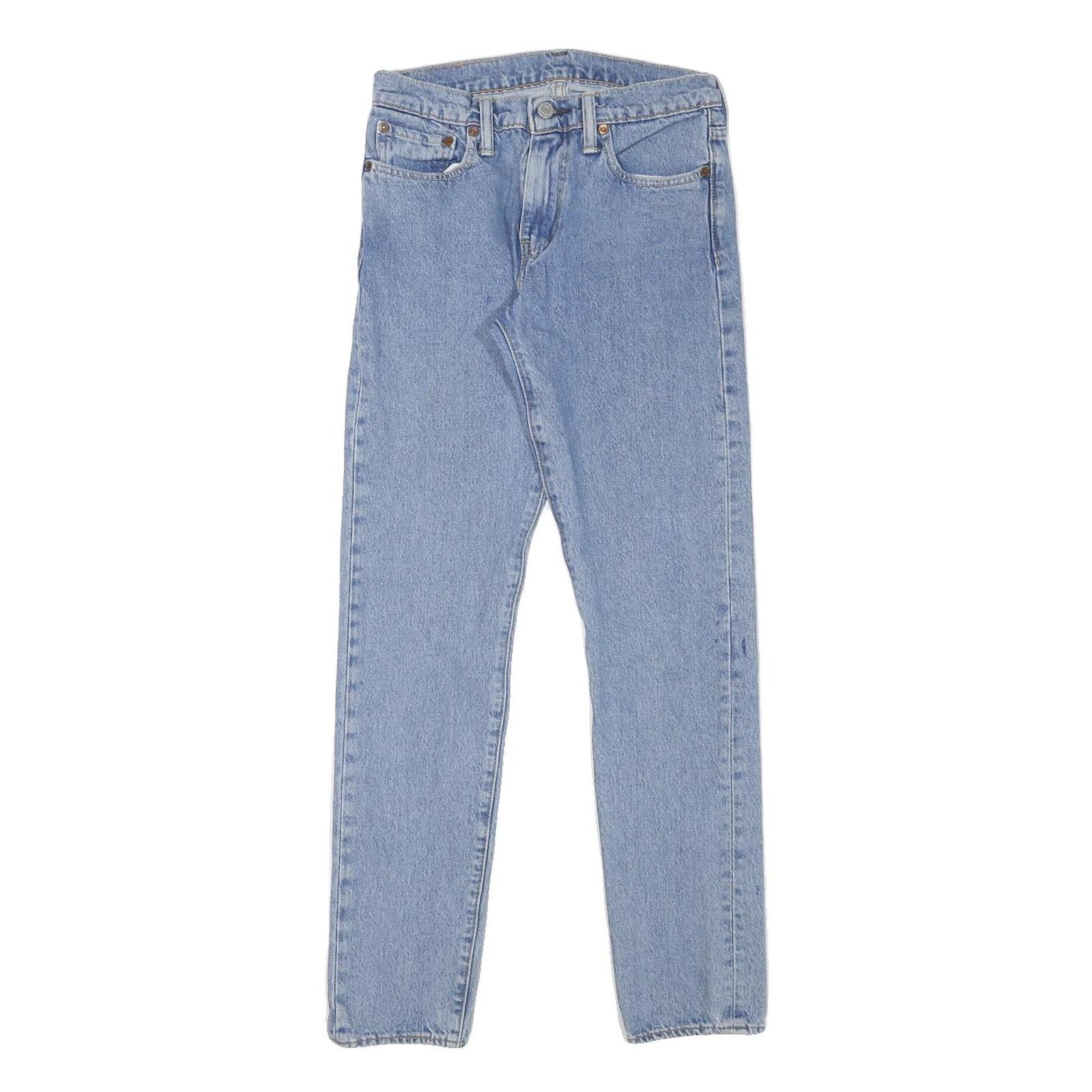 LEVI'S Mens Slim Blue Denim Light Woven Zip Jeans W26 L30 Classic Casual