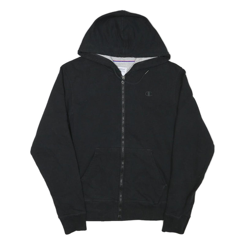 CHAMPION Mens Black Pullover Hoodie S Zip Front Casual Sportswear