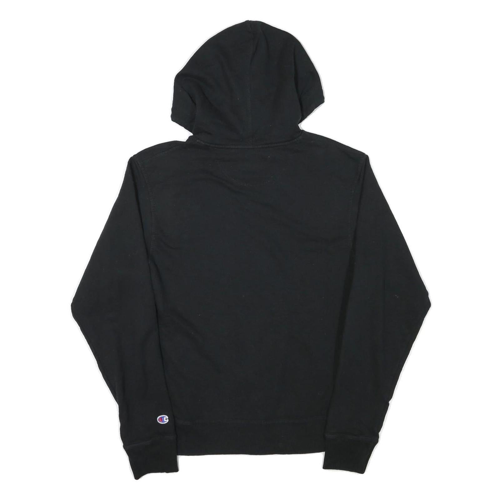 CHAMPION Mens Black Pullover Hoodie S Zip Front Casual Sportswear