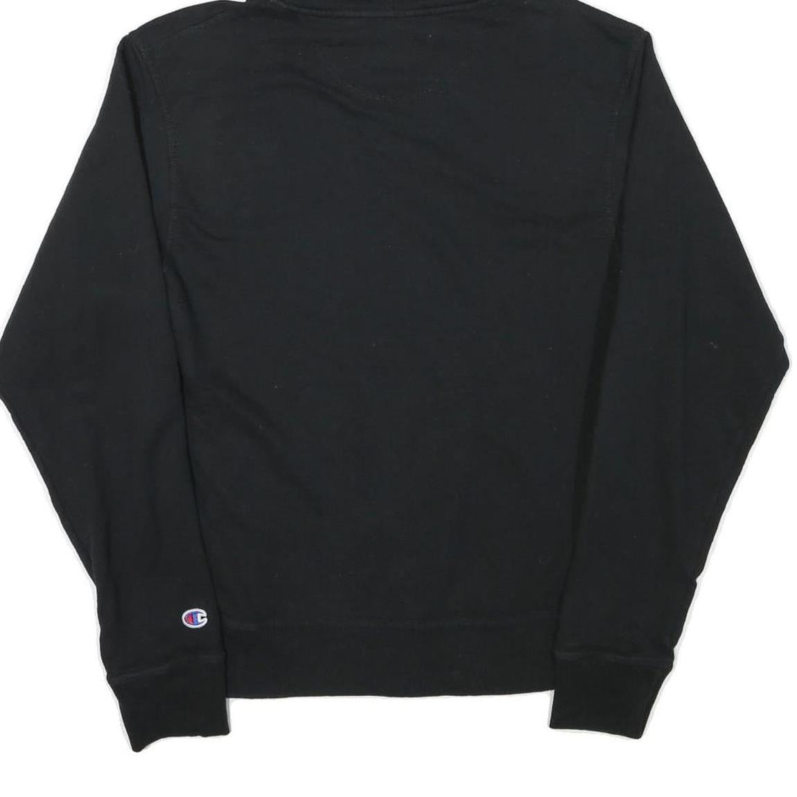 CHAMPION Mens Black Pullover Hoodie S Zip Front Casual Sportswear