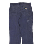 CARHARTT Womens Cotton Blend Blue Regular Fit Straight Leg Trousers W32 L31