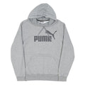 PUMA Mens Grey Hoodie M Cotton Blend Pullover Drawstring Hood Casual