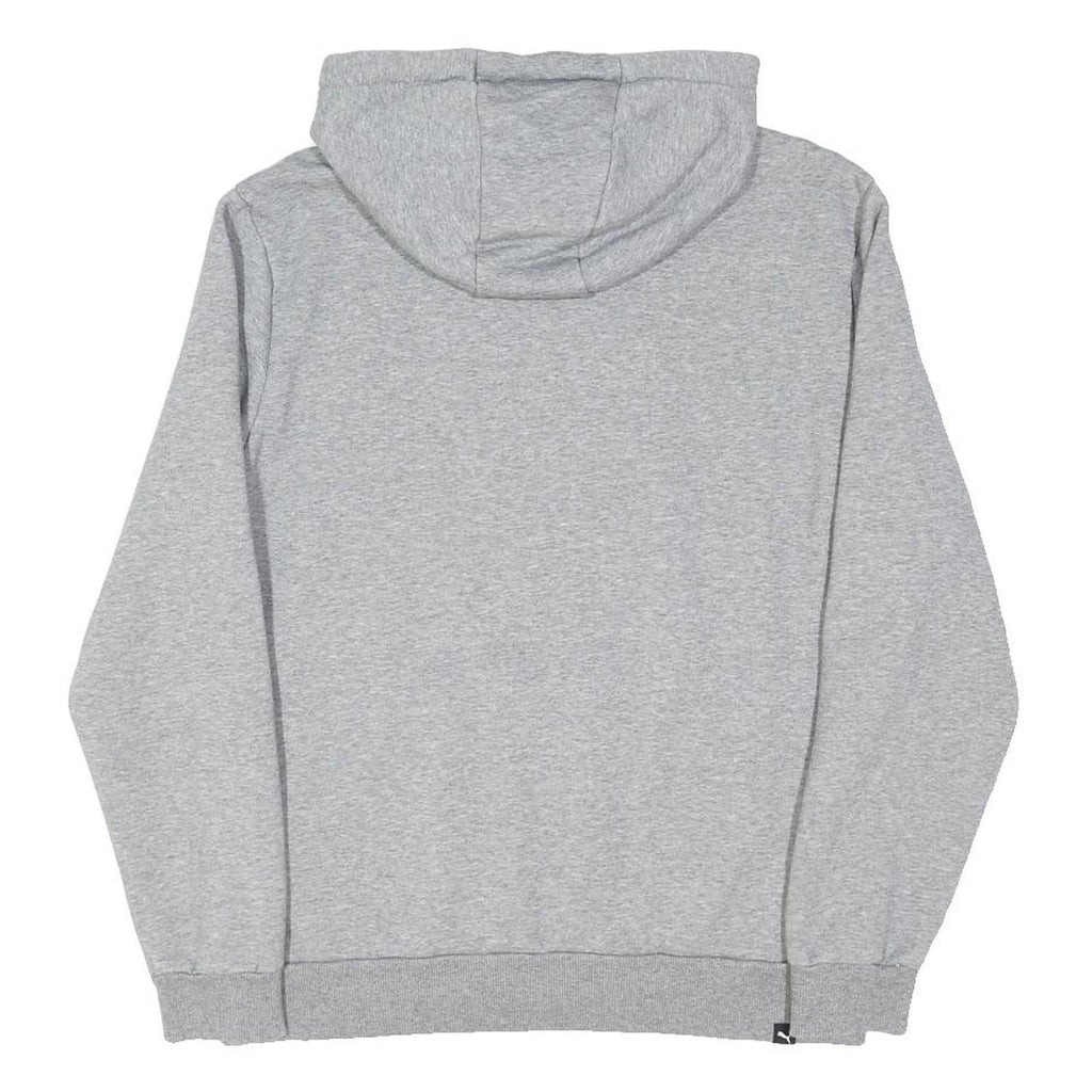 PUMA Mens Grey Hoodie M Cotton Blend Pullover Drawstring Hood Casual