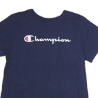 CHAMPION Mens Navy Blue Graphic T-Shirt M Short Sleeve Crew Neck Cotton