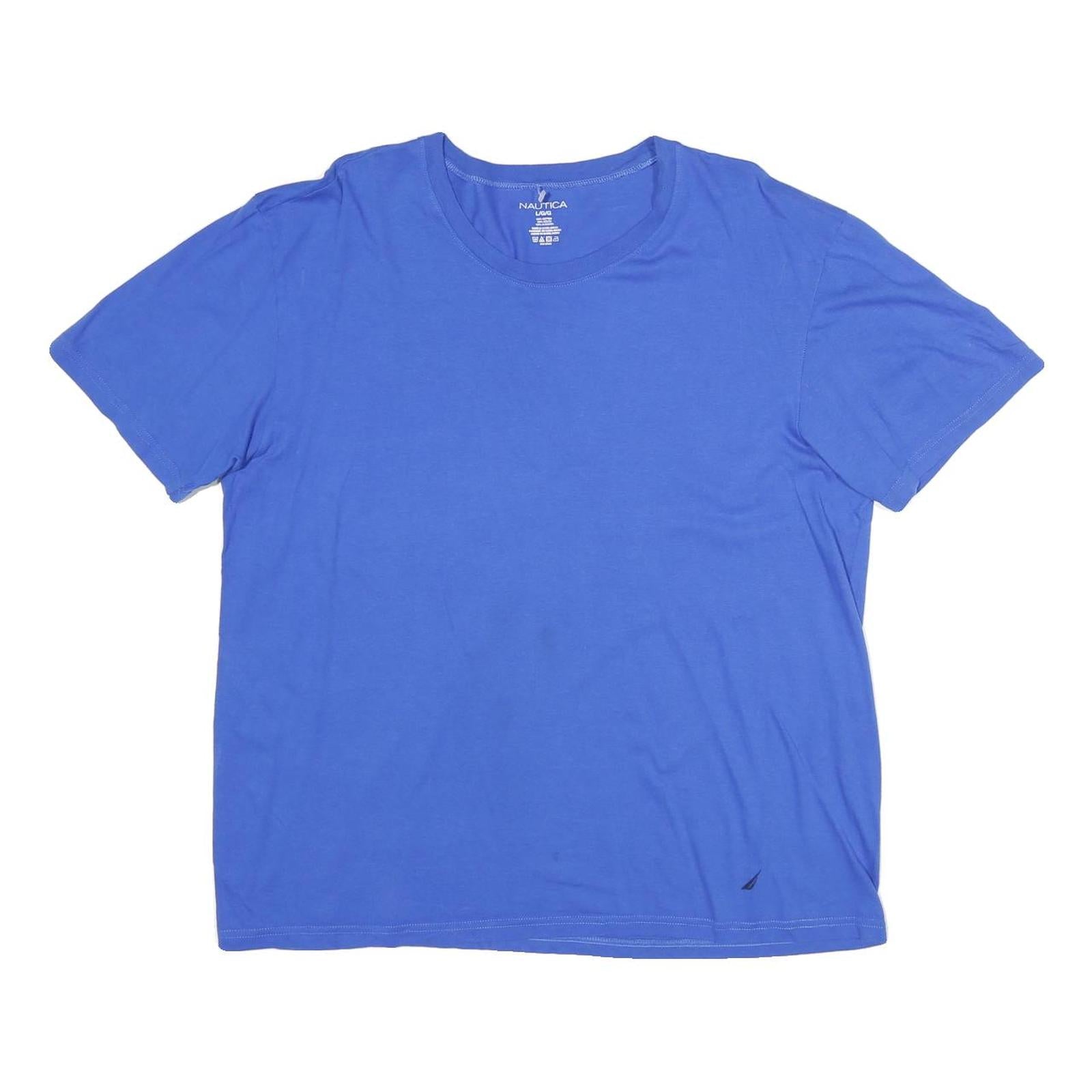 NAUTICA Mens Blue L T-Shirt Short Sleeve Crew Neck Cotton Casual Basic