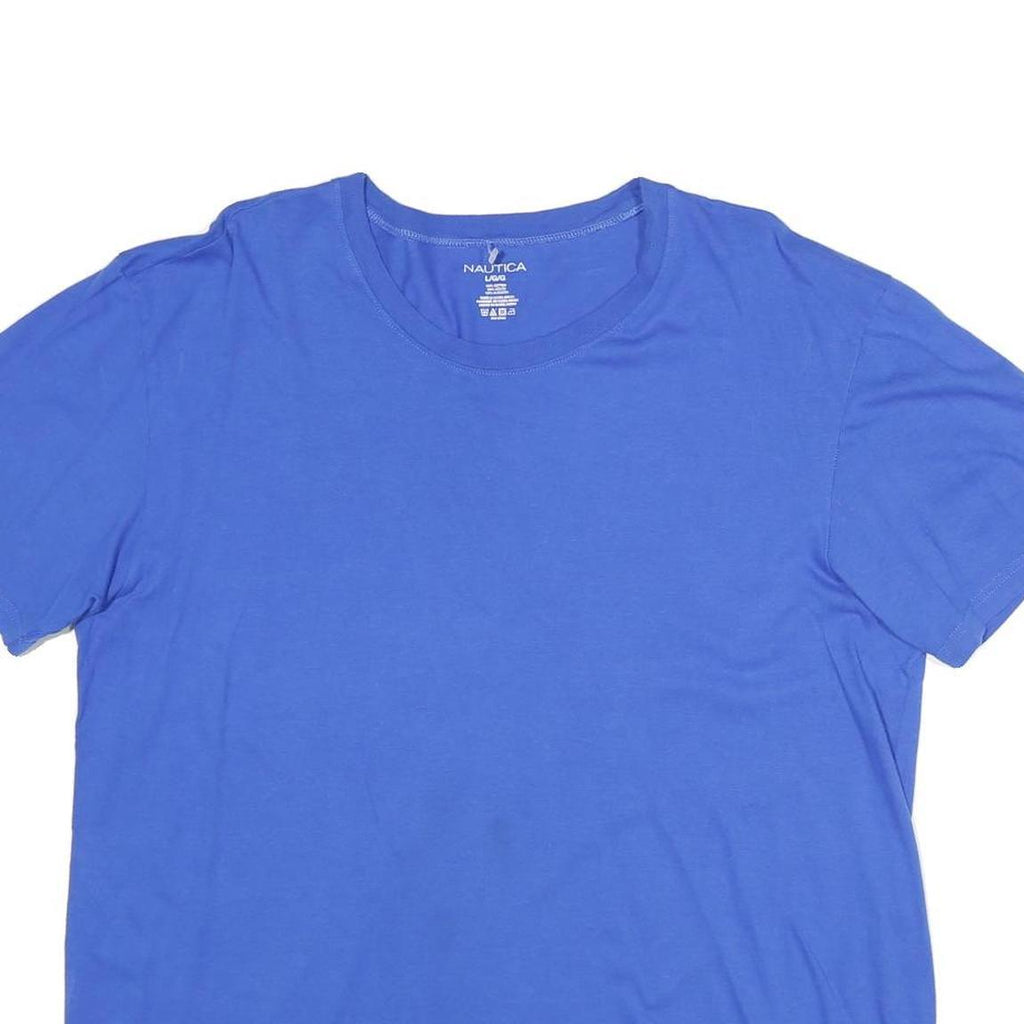 NAUTICA Mens Blue L T-Shirt Short Sleeve Crew Neck Cotton Casual Basic