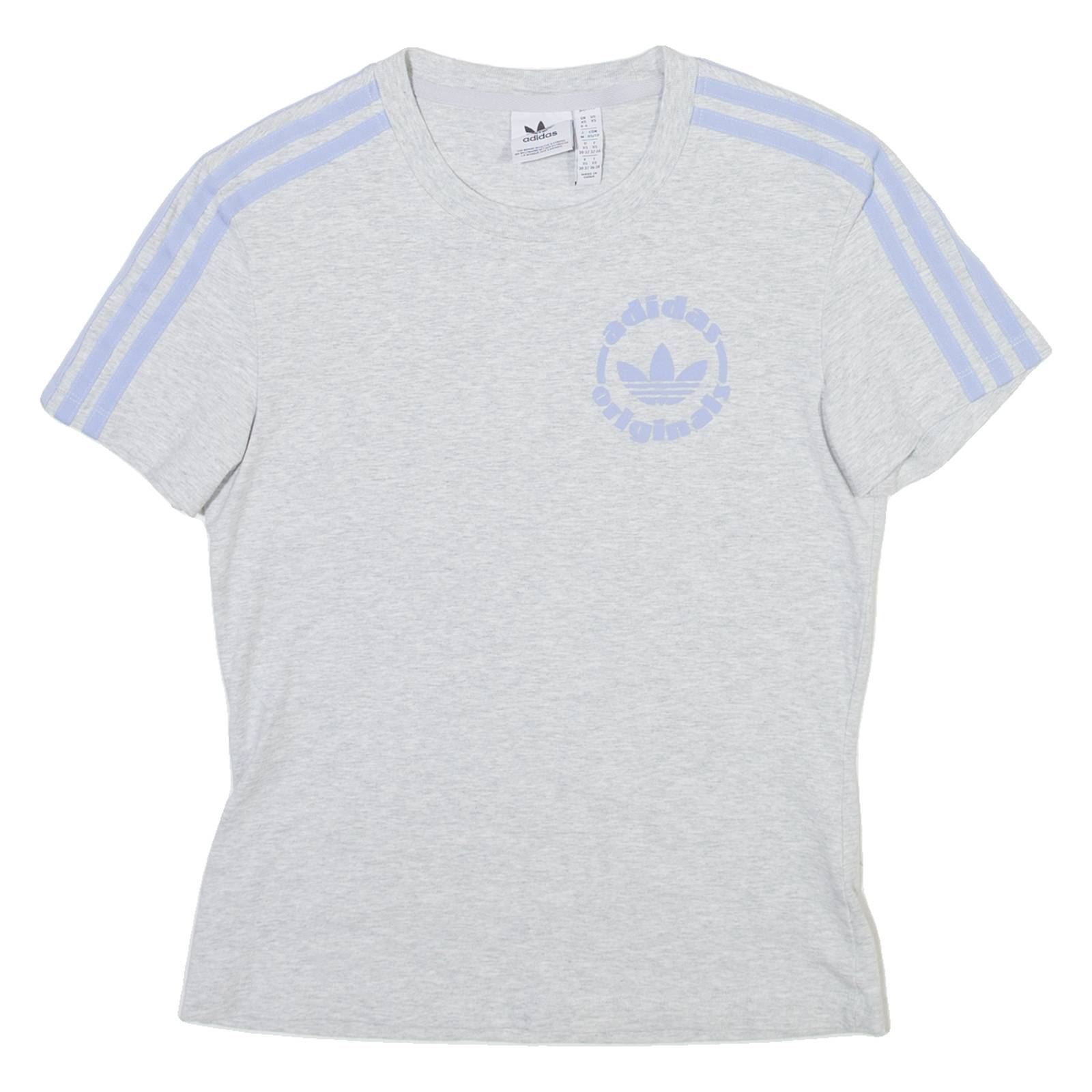 ADIDAS ORIGINALS Womens T-Shirt Grey Crew Neck XS