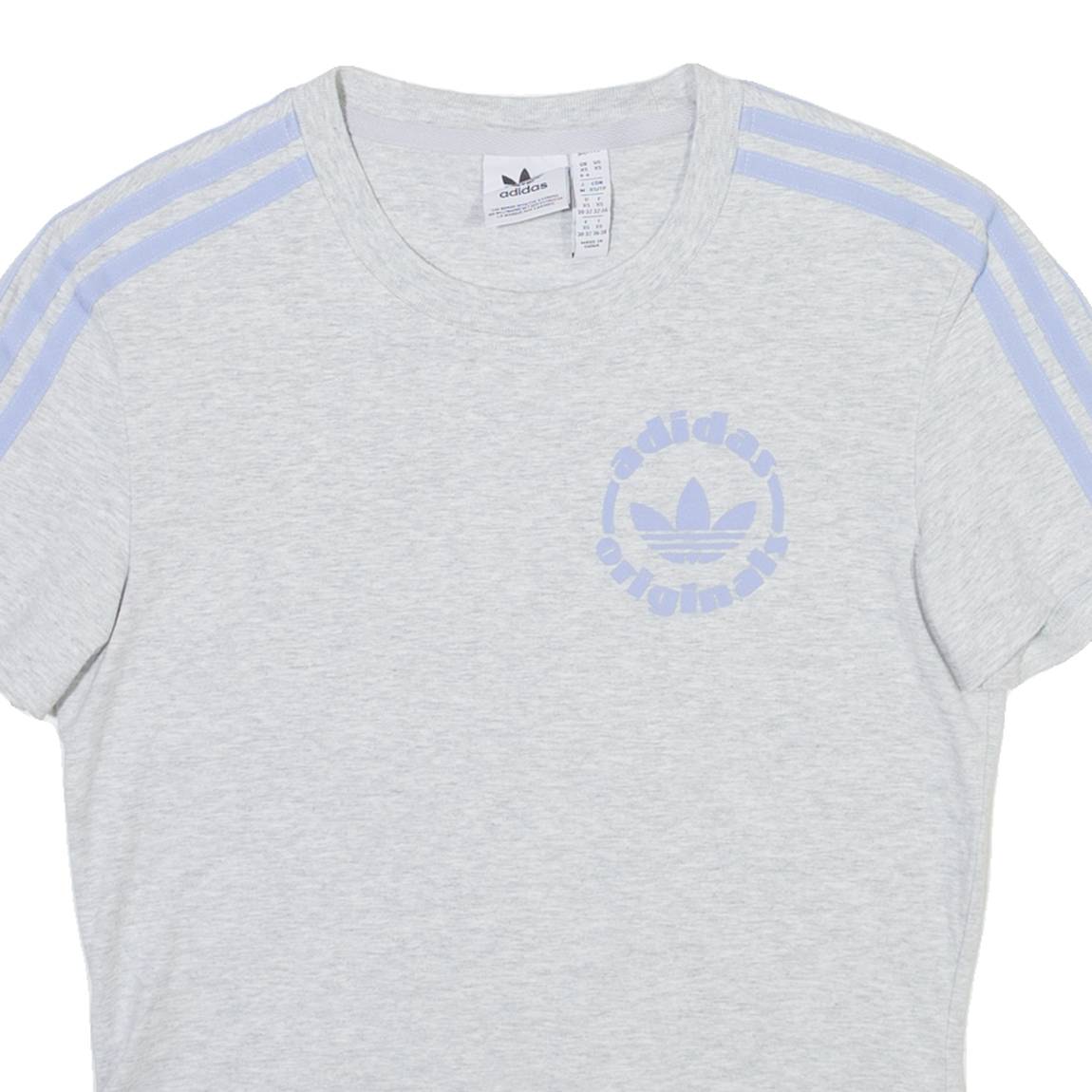 ADIDAS ORIGINALS Womens T-Shirt Grey Crew Neck XS