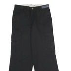 DICKIES Mens Regular Black Polyester Blend Cargo Trousers W30 L28 Workwear