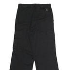 DICKIES Mens Regular Black Polyester Blend Cargo Trousers W30 L28 Workwear