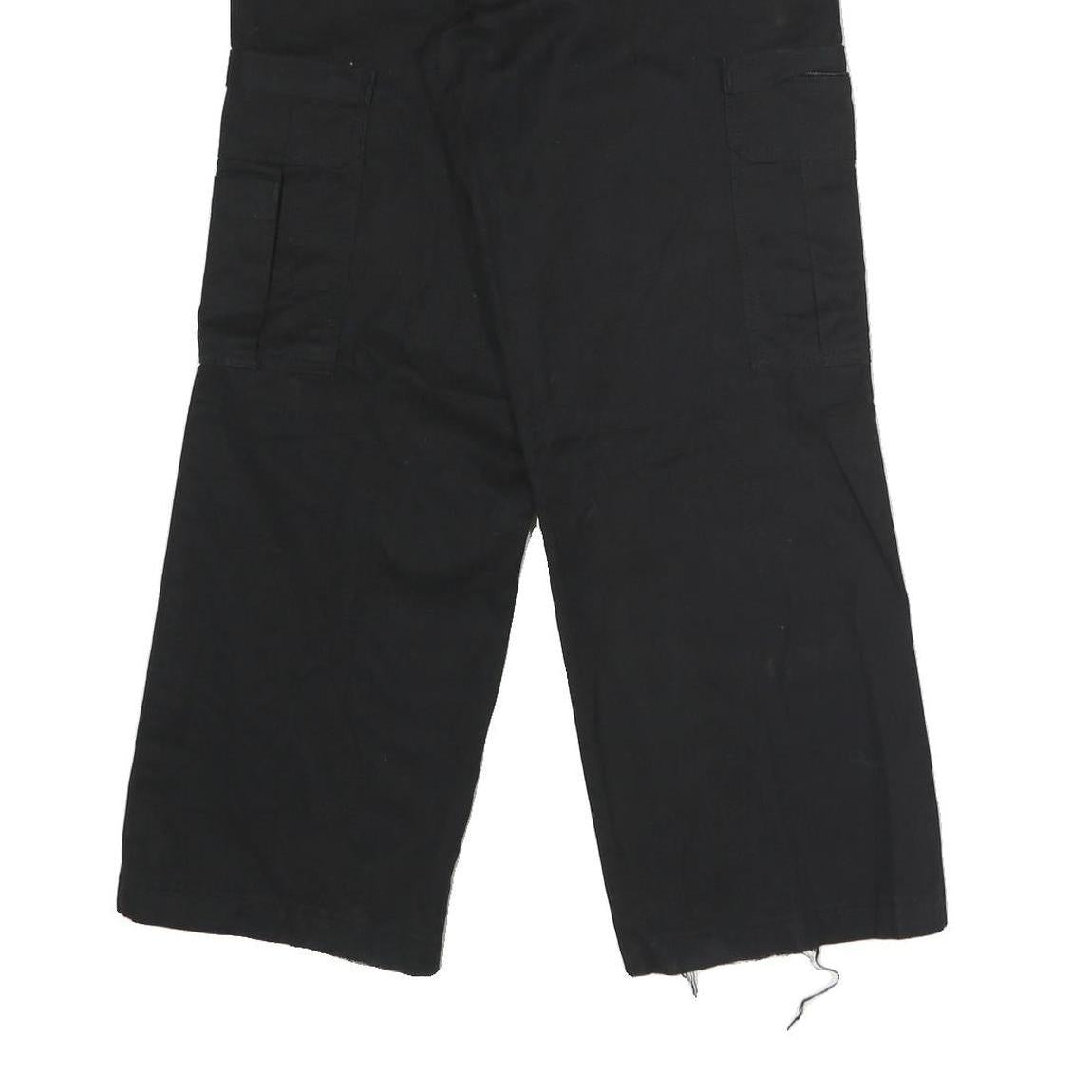 DICKIES Mens Regular Black Polyester Blend Cargo Trousers W30 L28 Workwear