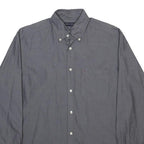 TOMMY HILFIGER Mens Grey Cotton Shirt S Button-Down Pocket Classic Casual
