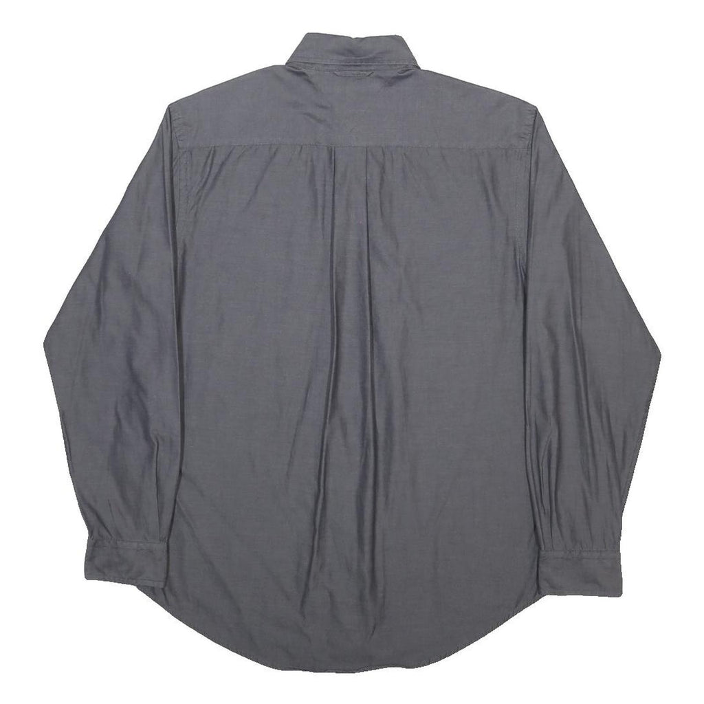 TOMMY HILFIGER Mens Grey Cotton Shirt S Button-Down Pocket Classic Casual