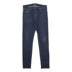 CARHARTT WIP Mens Slim Dark Blue Denim Jeans W32 L32 Button Closure Cotton Blend