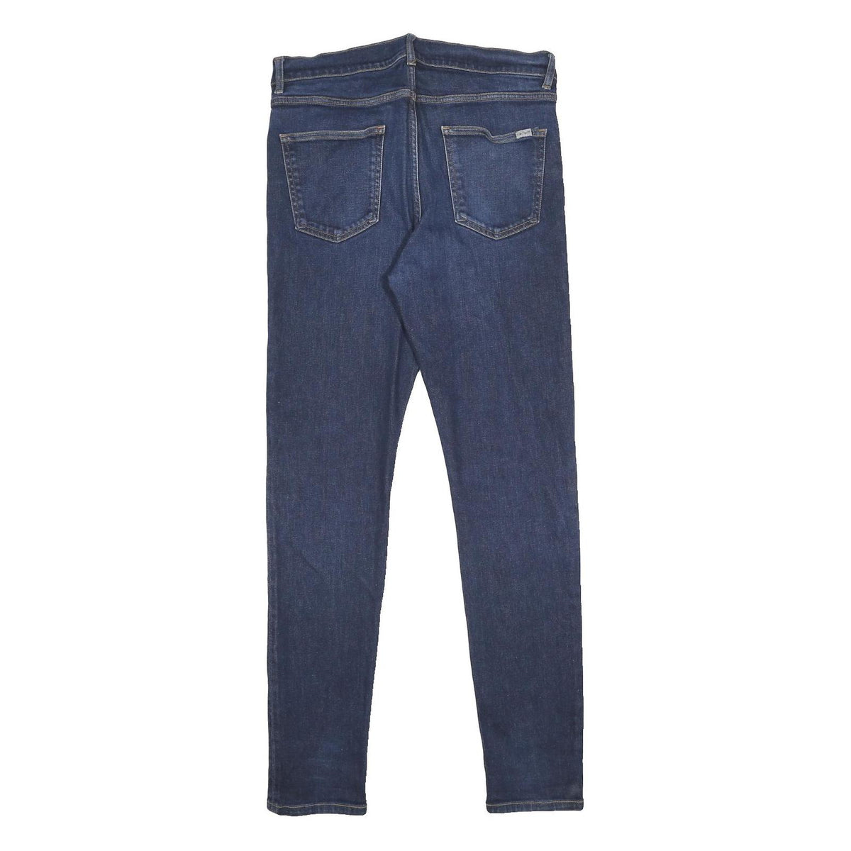 CARHARTT WIP Mens Slim Dark Blue Denim Jeans W32 L32 Button Closure Cotton Blend
