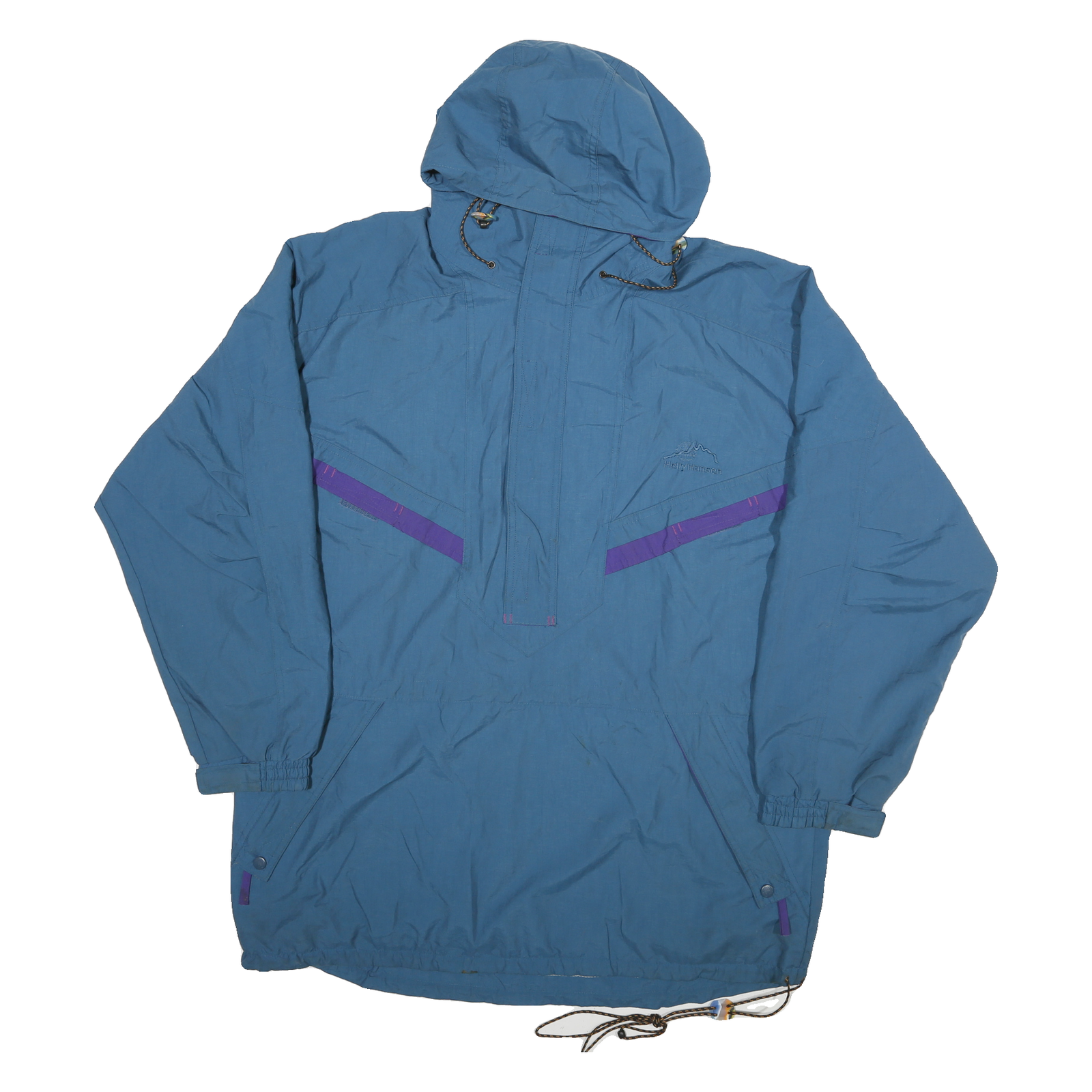 HELLY HANSEN Mens Blue & Purple Outdoor Jacket L Polyester Blend Pullover Zip