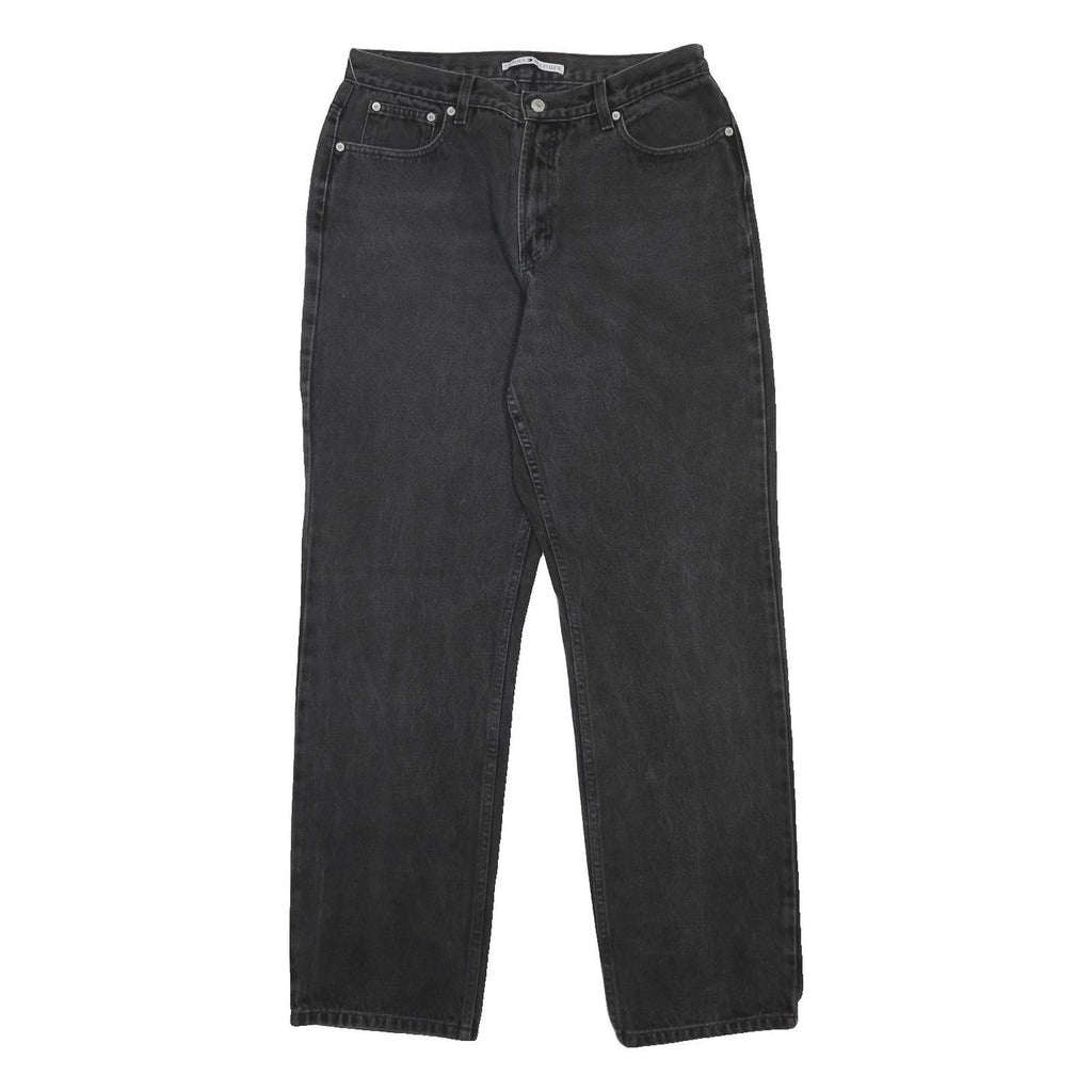 TOMMY HILFIGER Womens Jeans Black Regular Straight Denim W31 L32 Classic Zip