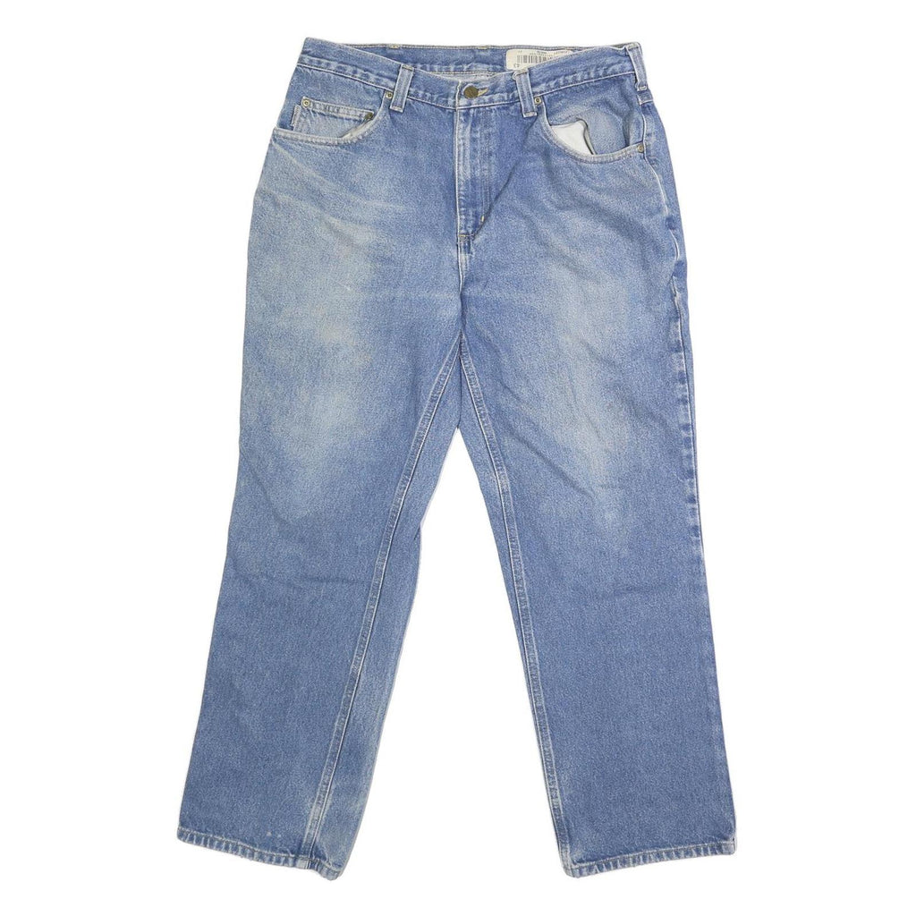 CARHARTT Mens Jeans Blue Regular Straight Denim Light W34 L28 Classic Fit
