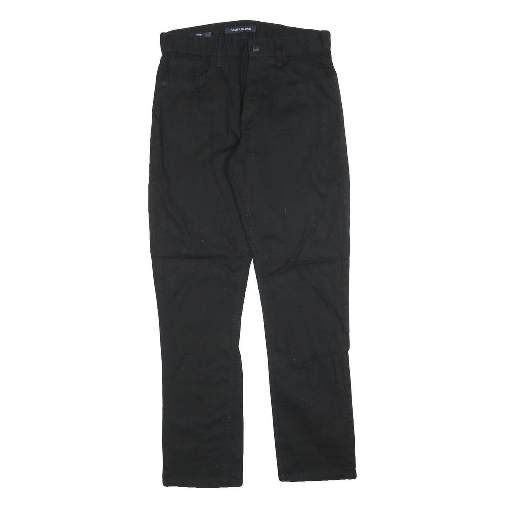 Calvin Klein Mens Jeans Black Slim Skinny Denim W32 L32 Classic Zip Fastening