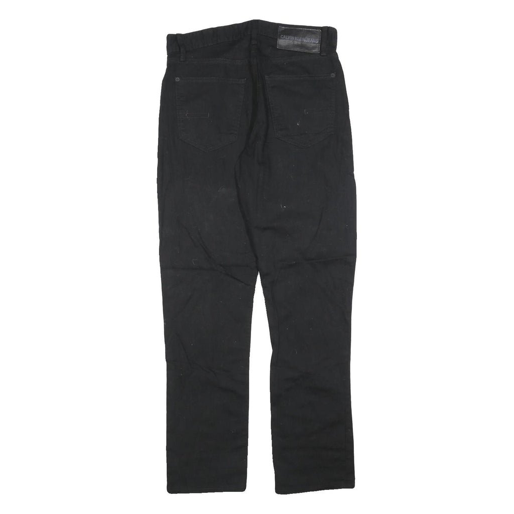 Calvin Klein Mens Jeans Black Slim Skinny Denim W32 L32 Classic Zip Fastening