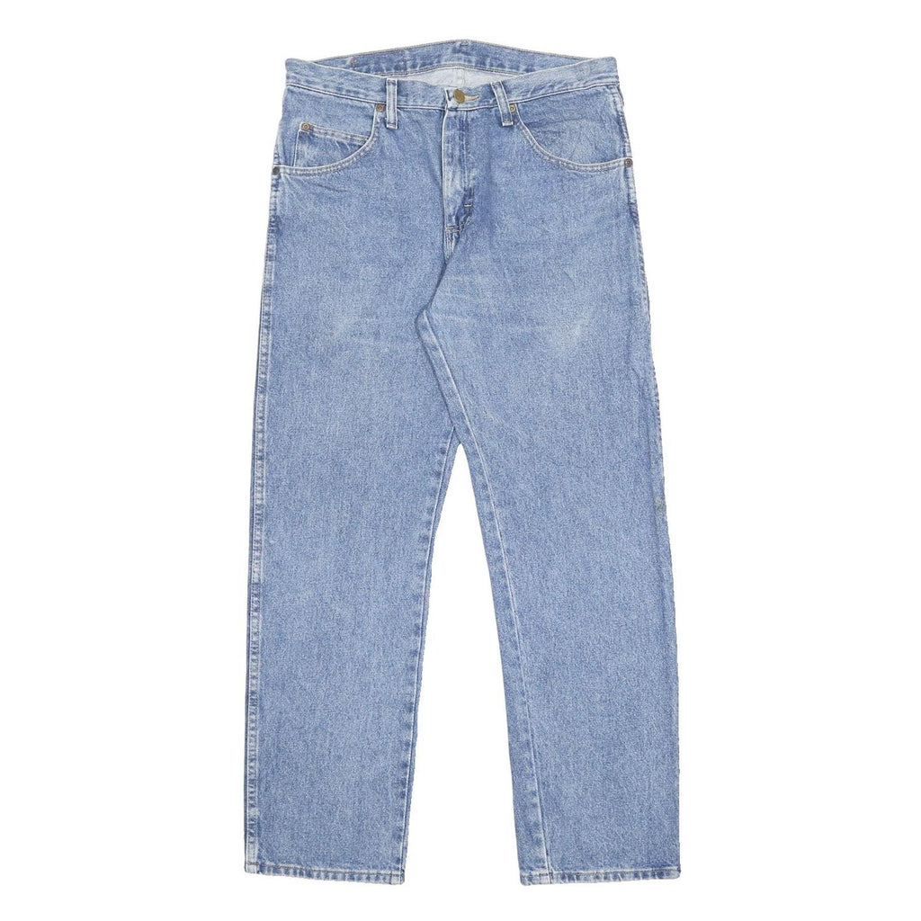 WRANGLER Mens Regular Fit Blue Denim Classic Jeans W33 L30 Zip Cotton