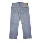 LEVI'S 501 Mens Jeans Blue Regular Straight Denim Light W36 L28 Classic Button