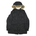 LEVI'S Womens Black Polyester Blend Hooded Jacket M Zip Sherpa Lined
