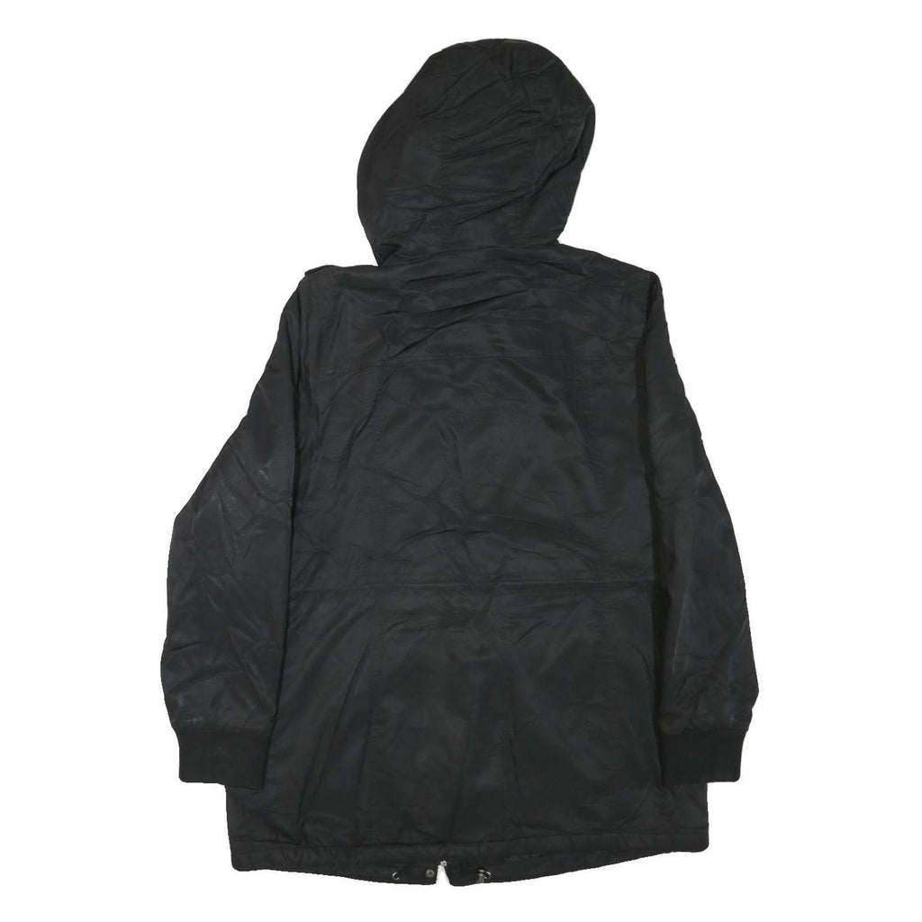 LEVI'S Womens Black Polyester Blend Hooded Jacket M Zip Sherpa Lined