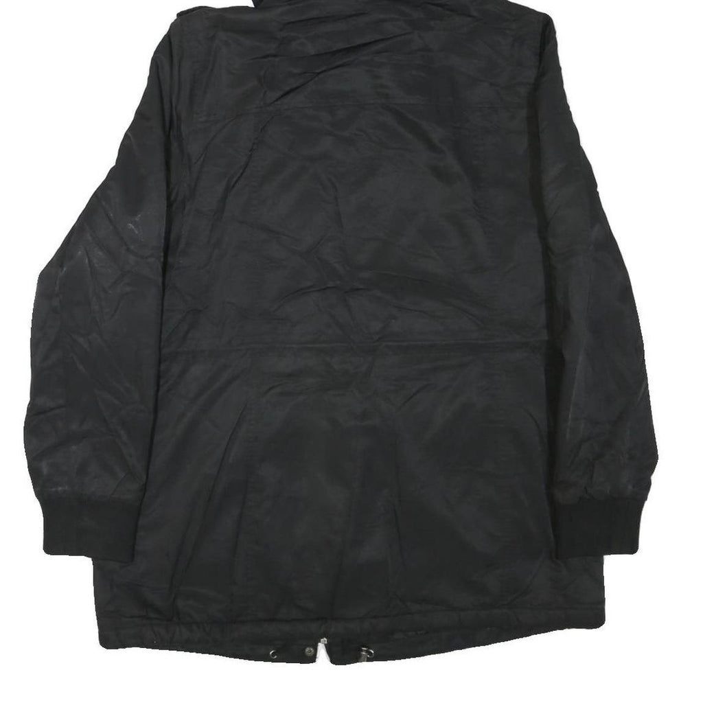 LEVI'S Womens Black Polyester Blend Hooded Jacket M Zip Sherpa Lined