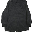 LEVI'S Womens Black Polyester Blend Hooded Jacket M Zip Sherpa Lined