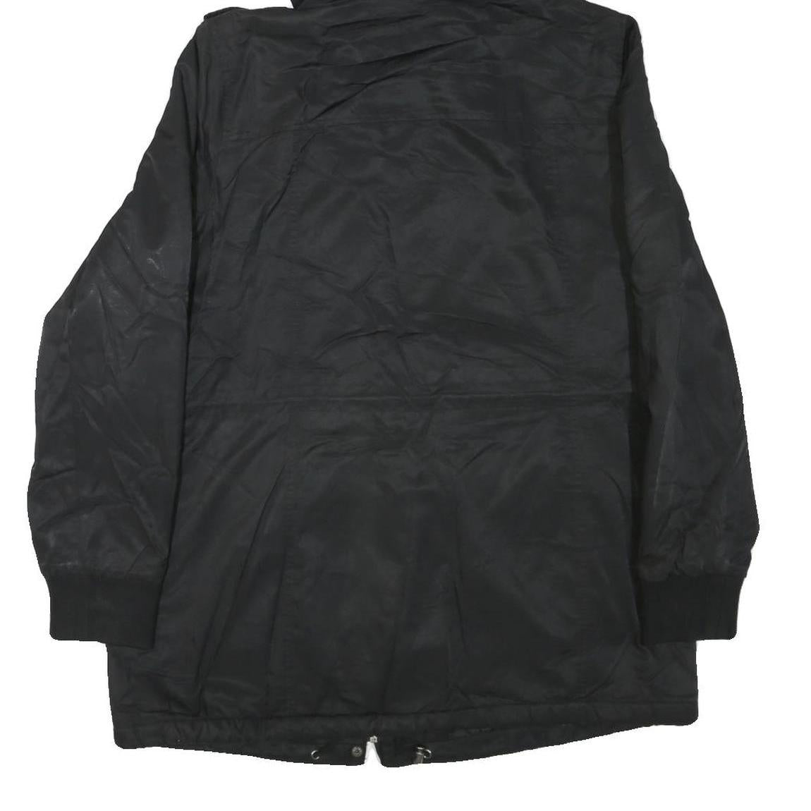 LEVI'S Womens Black Polyester Blend Hooded Jacket M Zip Sherpa Lined