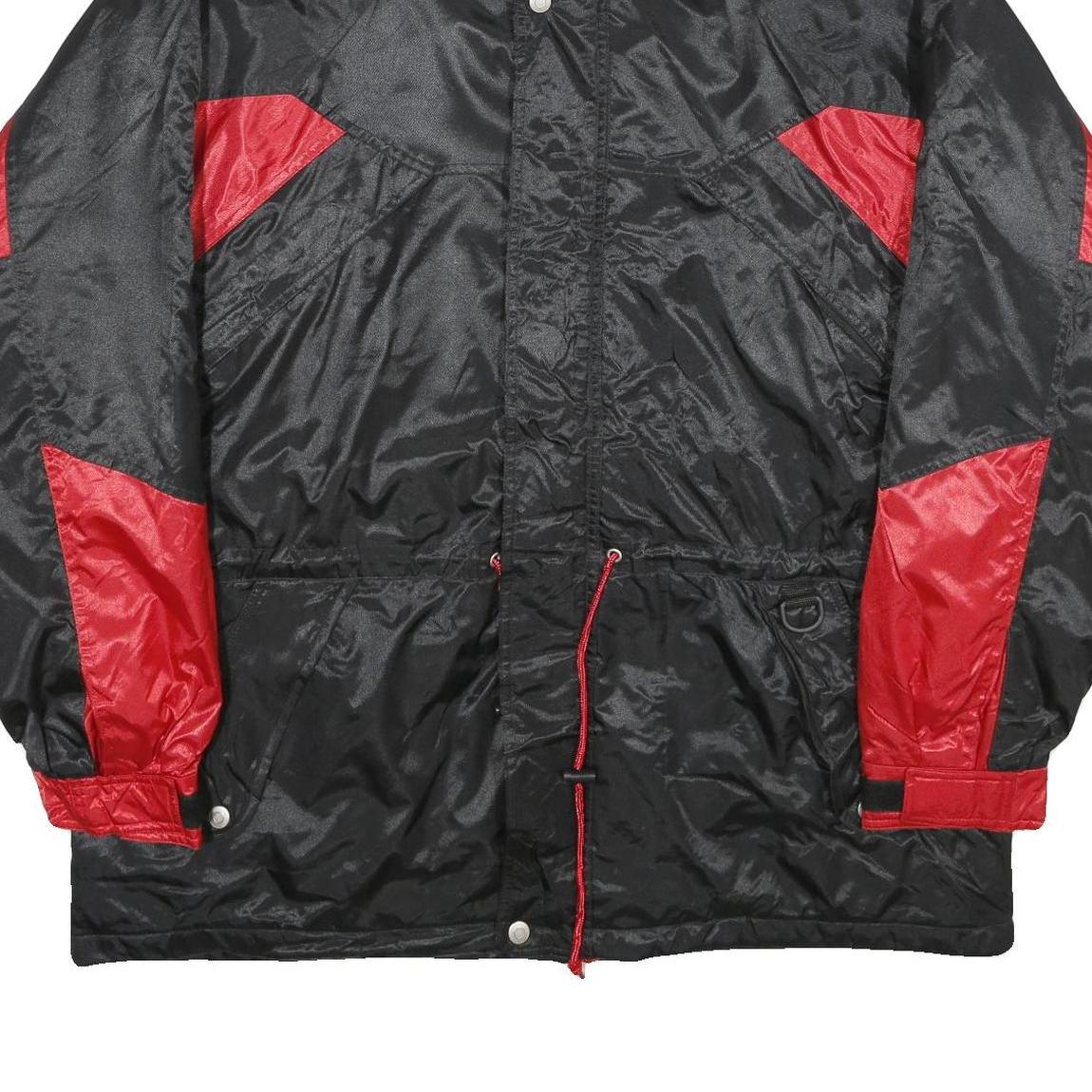 Mens Black & Red Nylon Zip Jacket XL Windbreaker Outdoor Lightweight