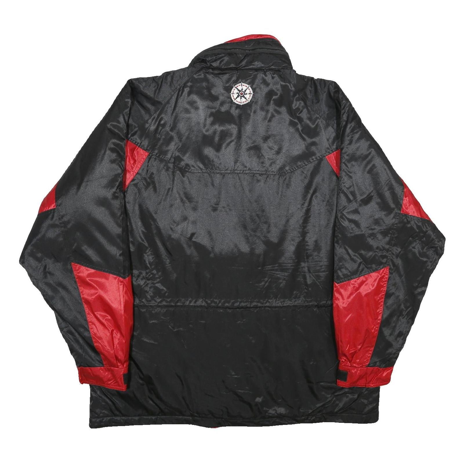 Mens Black & Red Nylon Zip Jacket XL Windbreaker Outdoor Lightweight