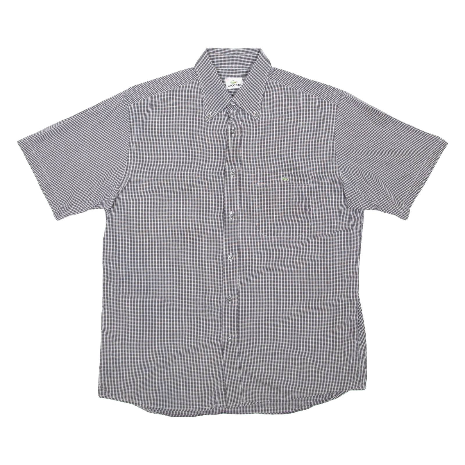 LACOSTE Mens Shirt Grey Check M