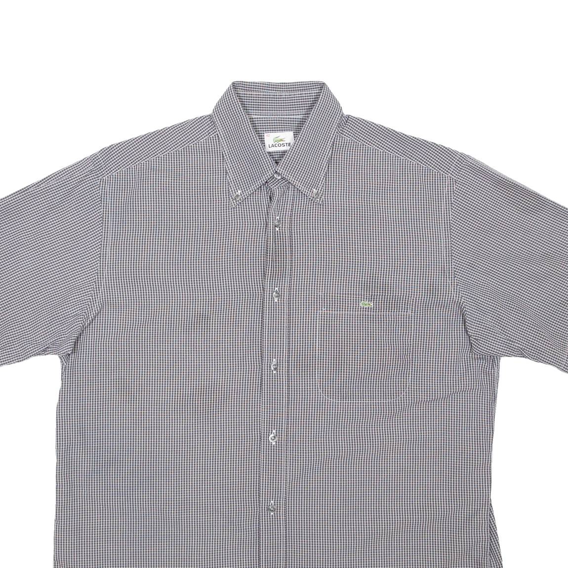 LACOSTE Mens Shirt Grey Check M