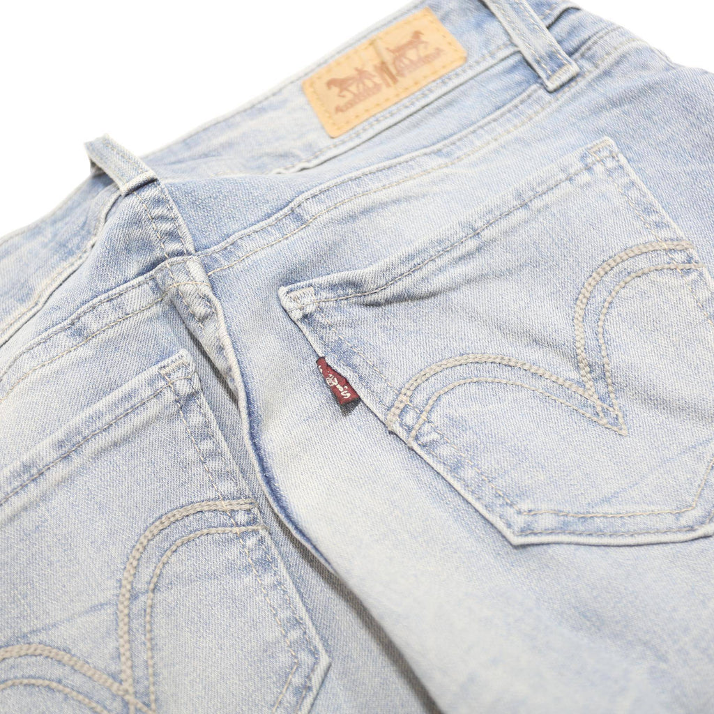 LEVI'S Womens Slim Light Blue Denim Slim Jeans W26 L30 Zip Cotton Blend Casual