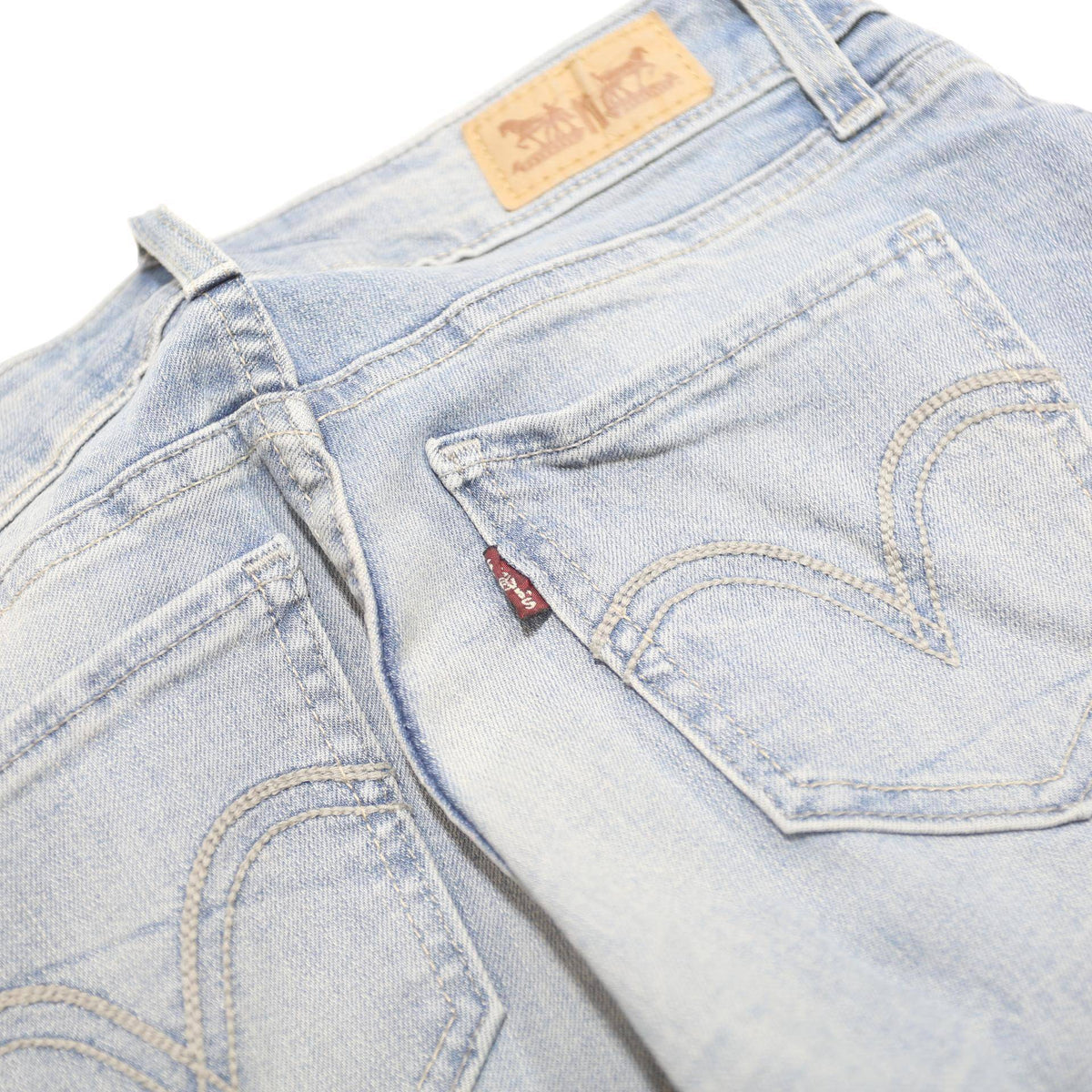 LEVI'S Womens Slim Light Blue Denim Slim Jeans W26 L30 Zip Cotton Blend Casual