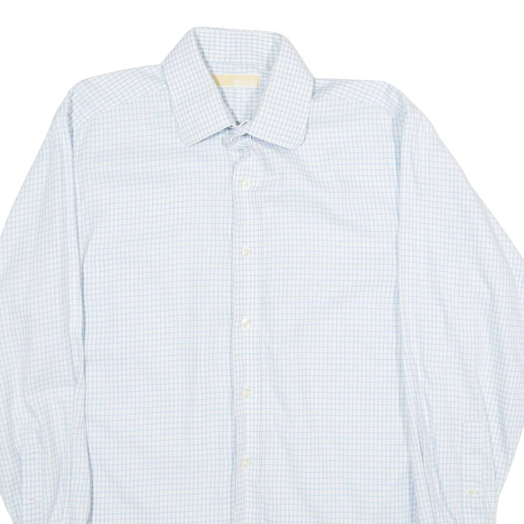 MICHAEL KORS Mens Shirt Blue Gingham Long Sleeve L