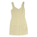 CLAUDE BARTHELEMY Womens Beige Cotton Mini Dress Sleeveless Button Front Ruched
