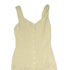 CLAUDE BARTHELEMY Womens Beige Cotton Mini Dress Sleeveless Button Front Ruched