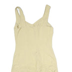 CLAUDE BARTHELEMY Womens Beige Cotton Mini Dress Sleeveless Button Front Ruched