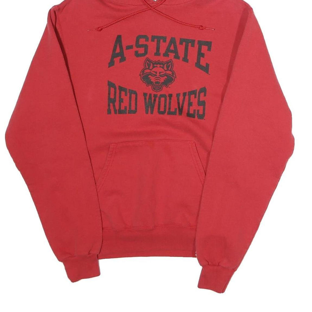 CHAMPION Mens Red A-State Red Wolves Pullover Hoodie S Cotton Blend