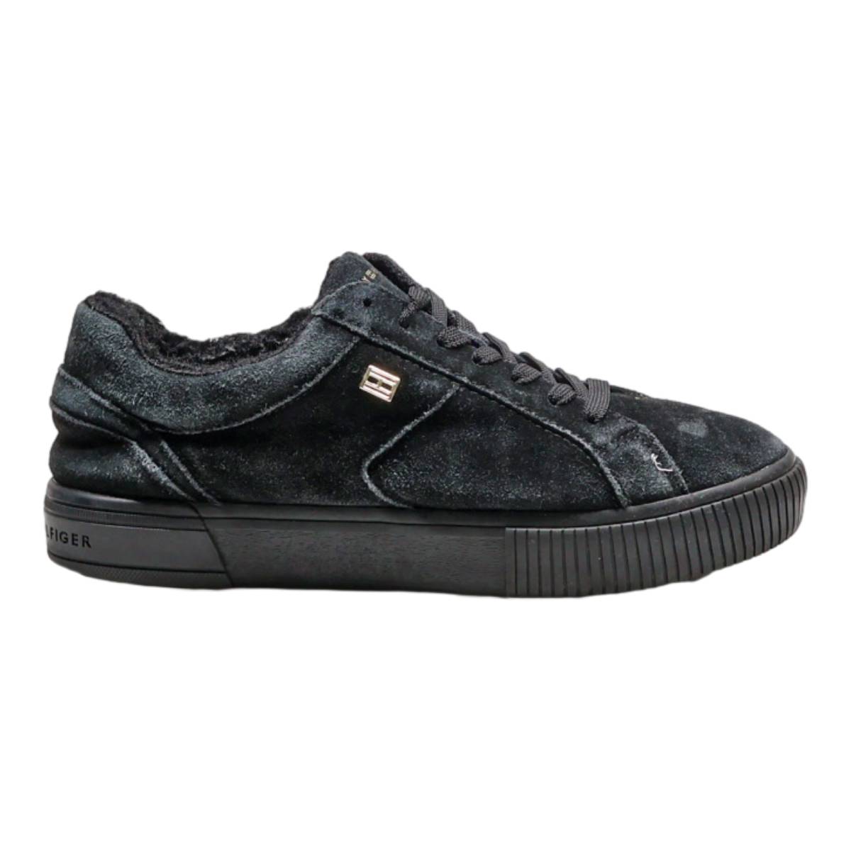 TOMMY HILFIGER Sneaker Trainers Black Suede Womens UK 5