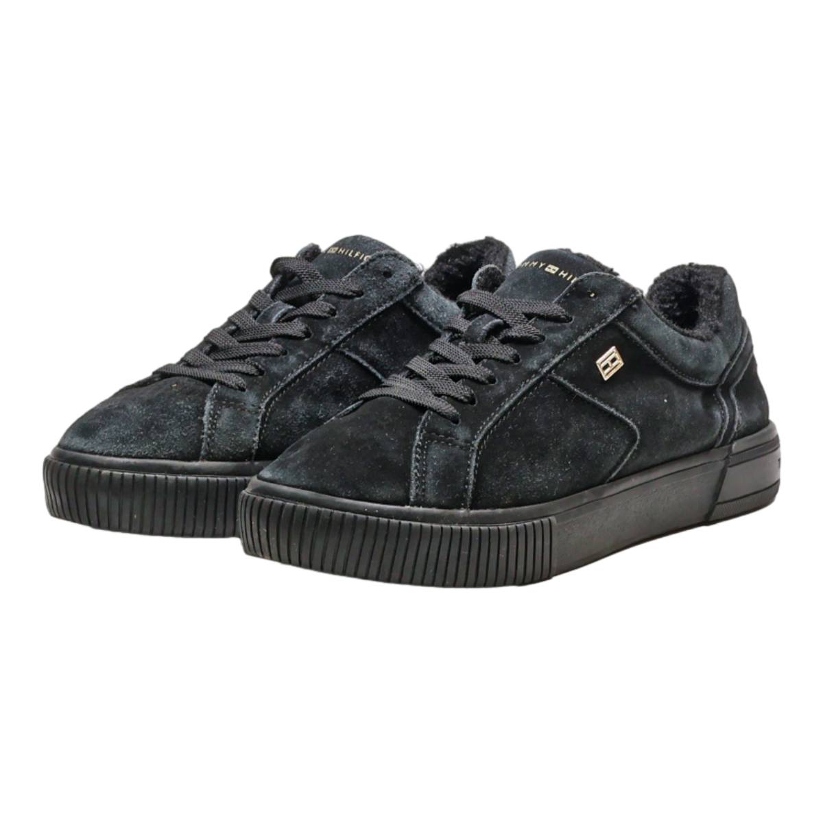 TOMMY HILFIGER Sneaker Trainers Black Suede Womens UK 5