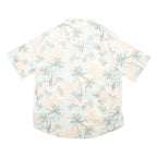 FREE PLANET Mens Cream Rayon Hawaiian Shirt M Tropical Print Beachwear