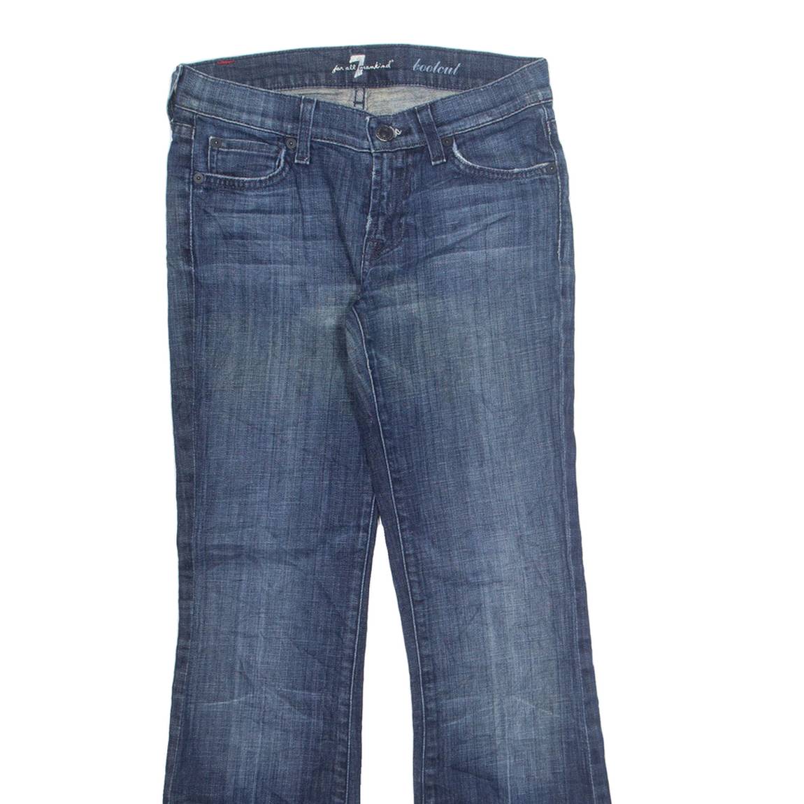 7 FOR ALL MANKIND Womens Jeans Blue Regular Bootcut Stone Wash W26 L28