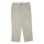 DOCKERS Mens Cotton Blend Beige Regular Fit Straight Leg Trousers W36 L29 Casual