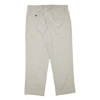 DOCKERS Mens Cotton Blend Beige Regular Fit Straight Leg Trousers W36 L29 Casual