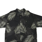 CONSENSUS Mens Black & White Rayon 2XL Shirt Palm Leaf Printed Casual Relaxed