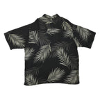 CONSENSUS Mens Black & White Rayon 2XL Shirt Palm Leaf Printed Casual Relaxed